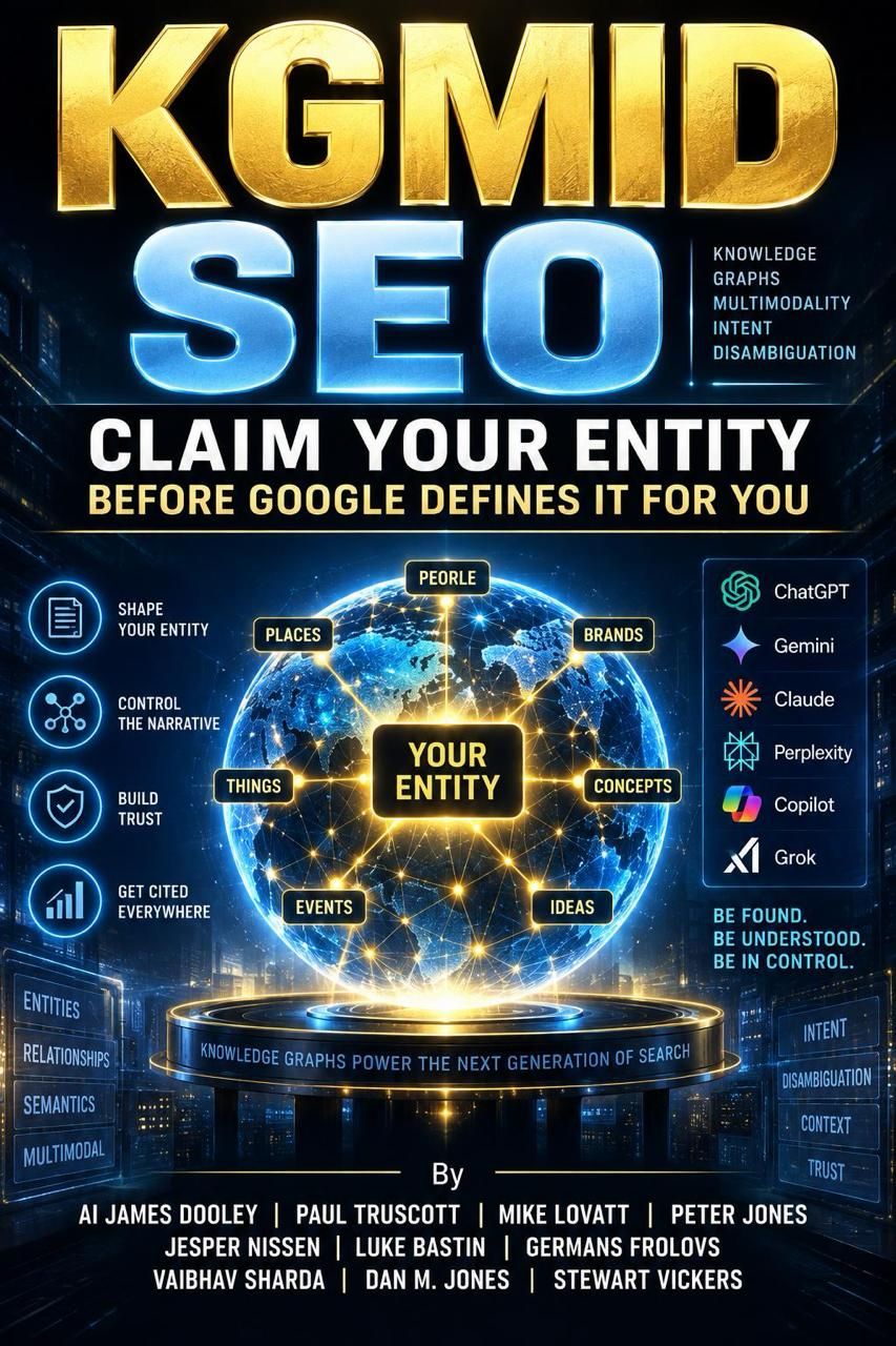 Cover of KGMID SEO: Claim Your Entity Before Google Defines It for You, co-authored by Stewart Vickers